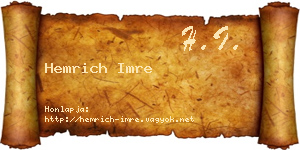 Hemrich Imre névjegykártya